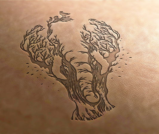 Leather Stamp : Elephant landscape - Delrin Material
