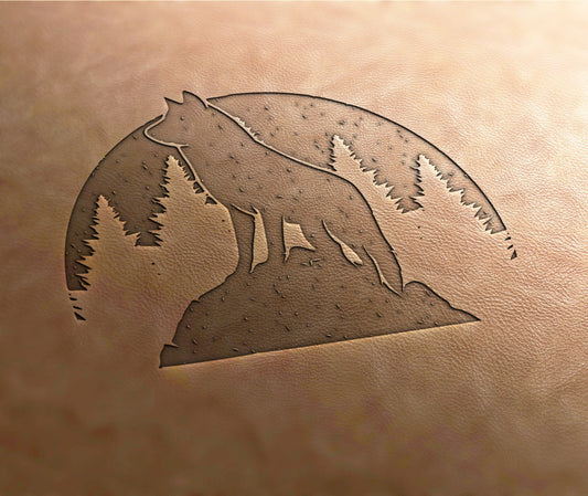 Leather Stamp (Delrin material): Howling Wolf , leather stamps, custom leather stamp, leather tools, craft tools, embossing tools