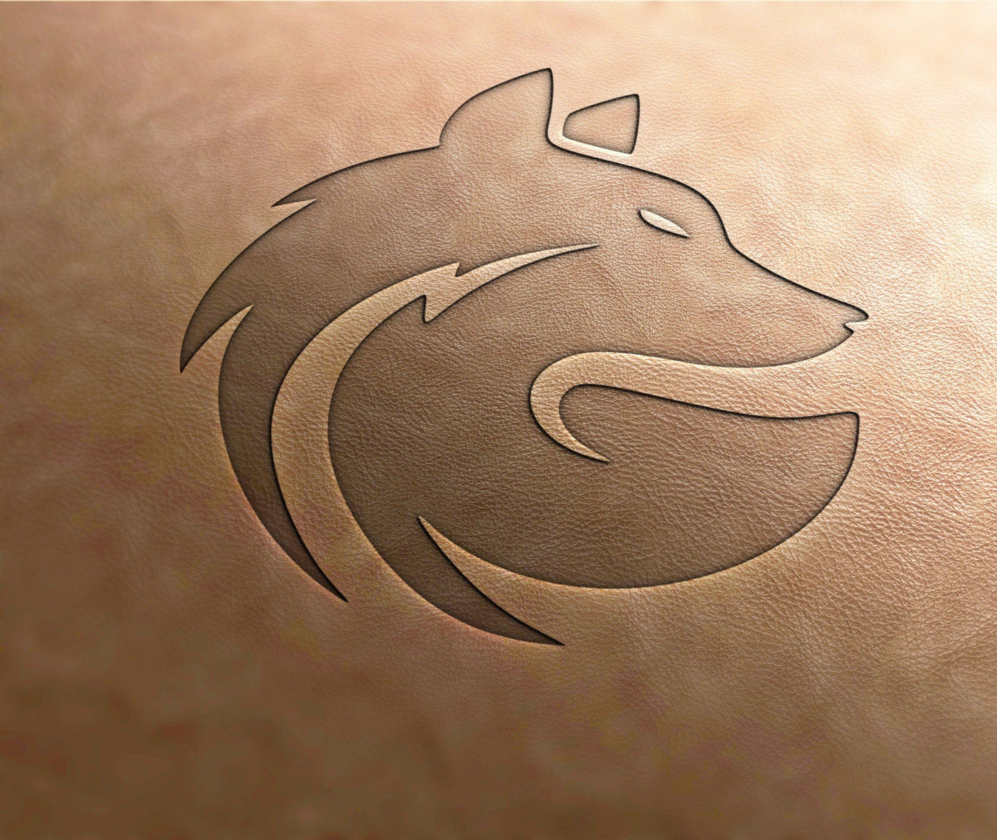 Leather Stamp : Wolf's head - Delrin Material