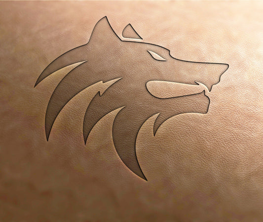 Leather Stamp : Wolf's head - Delrin Material