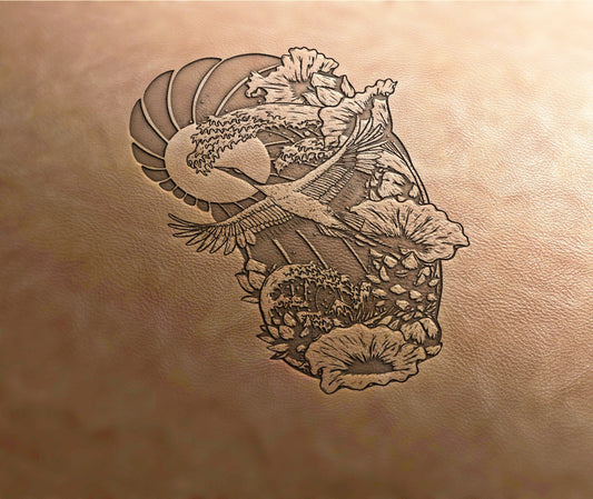 Leather Stamp : Crane  - Delrin Material