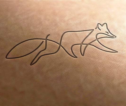 Leather Stamp (Delrin material) linear fox2, monoline fox, leather stamps, custom leather stamp, leather tools, craft tools, embossing tools