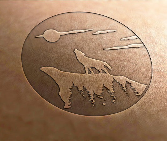 Leather Stamp (Delrin material):Wolf in nature,howling wolf,leather stamps,custom leather stamp, leather tools, craft tools, embossing tools