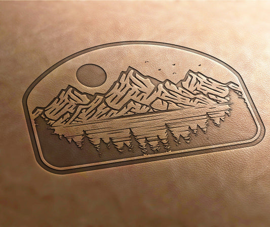 Leather Stamp Mountains - Delrin Material