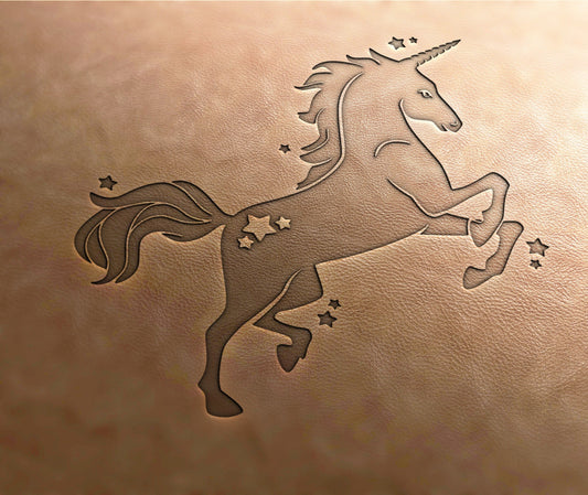 Leather Stamp : unicorn stamp, - Delrin Material