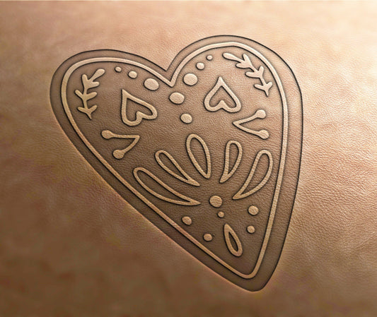 Leather Stamp : heart stamp, Christmas stamp - Delrin Material