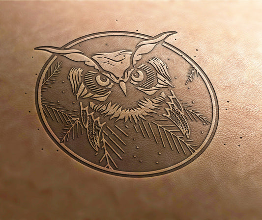 Leather Stamp : owl stamp, - Delrin Material