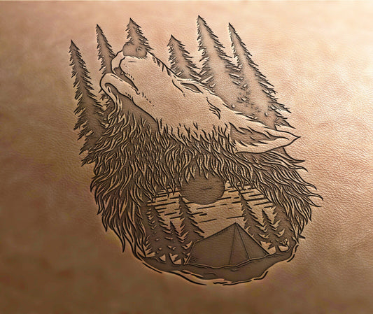 Leather Stamp (Delrin material): Howling Wolf , leather stamps, custom leather stamp, leather tools, craft tools, embossing tools