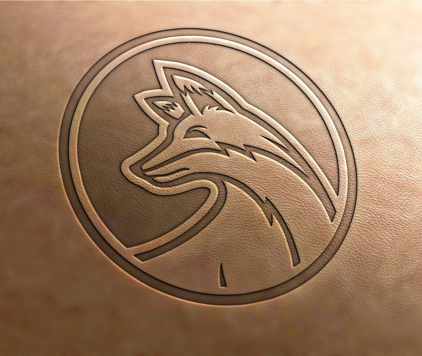 Leather Stamp round fox - Delrin Material
