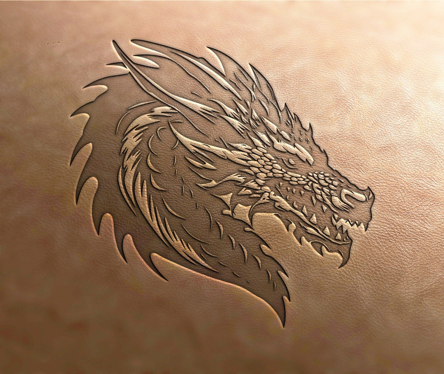 Leather Stamp , ancient dragon stamp - Delrin Material