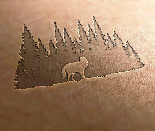 Leather Stamp :Howling Wolf - Delrin Material