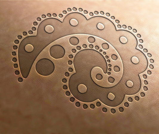 Leather Stamp , Floral ornament#1 - Delrin Material
