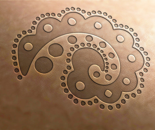 Leather Stamp (Delrin), Floral ornament#1, abstract stamp, flower stamp, ornament stamp, leather tools, craft tools, custom leather stamp
