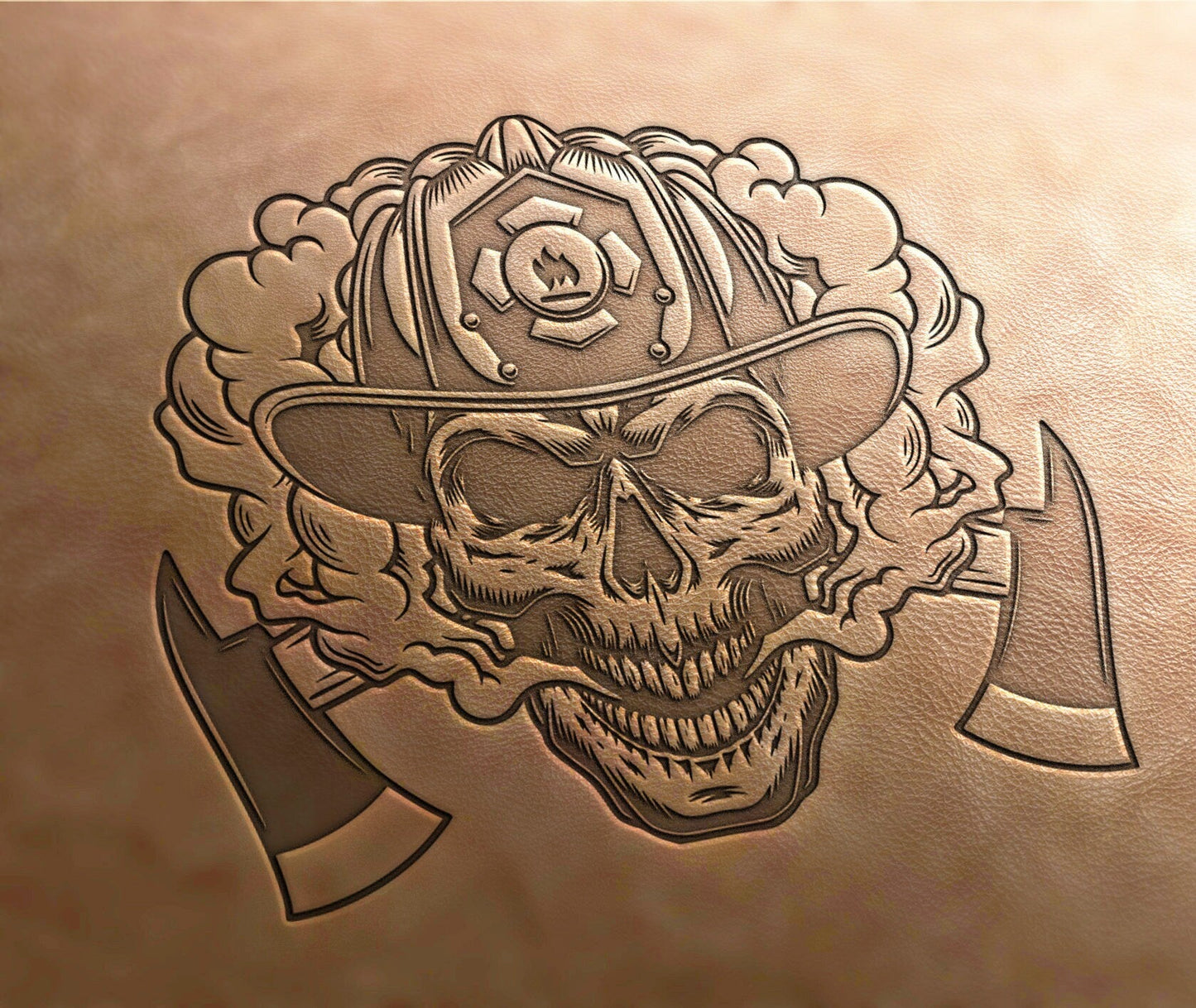 Leather Stamp : skull stamp,firefighter stamp - Delrin Material