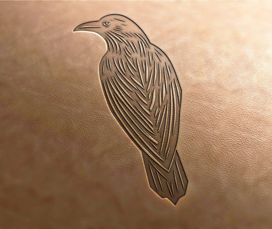 Leather Stamp (Delrin material): crow stamp, bird stamp, leather stamps, custom leather stamp, leather tools, craft tools, embossing tools