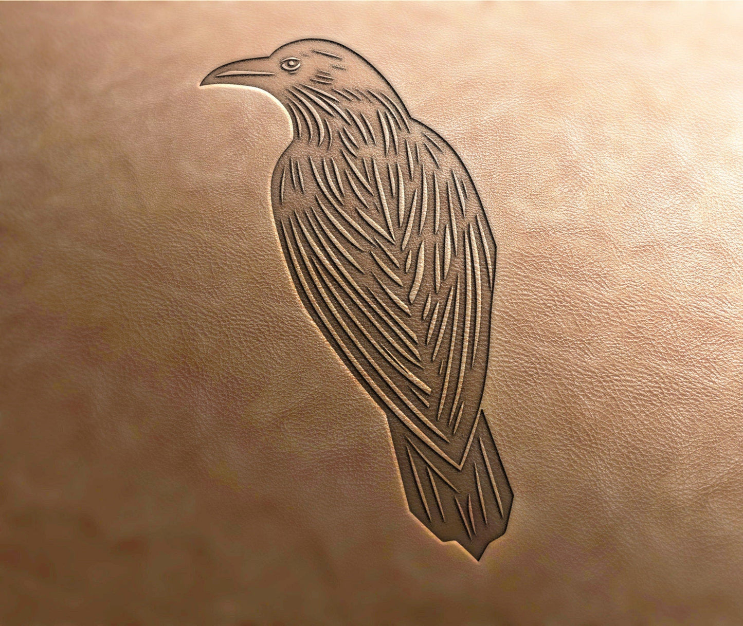 Leather Stamp : crow stamp - Delrin Material