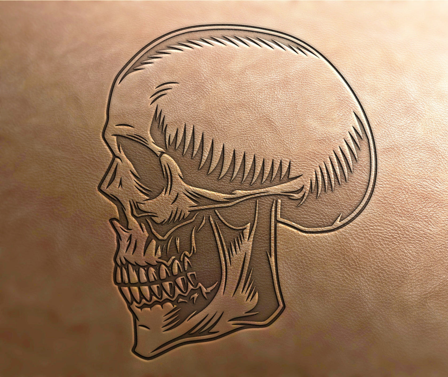 Leather Stamp : skull - Delrin Material