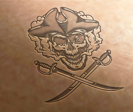 Leather Stamp (Delrin material) skull stamp, Pirate stamp, leather stamps, custom leather stamp,leather tools,craft tools,embossing tools