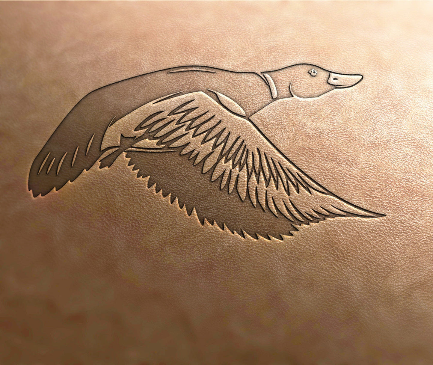Leather Stamp (Delrin):Duck stamp, flying duck stamp, hunting stamp, leather tools, craft tools, leather stamp, leather stamps, custom stamp