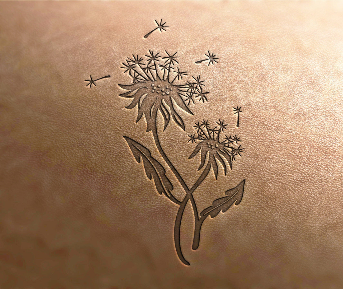 Leather Stamp : Dandelion - Delrin Material