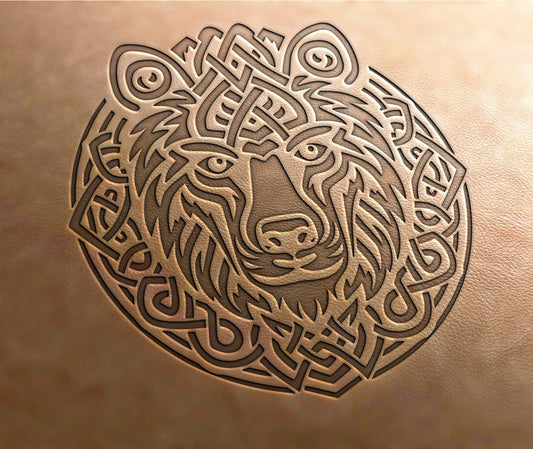 Leather Stamp (Delrin), Celtic stamp,Celtic bear, Celtic knot stamp, Celtic ornament stamp, leather tools, craft tools, custom leather stamp