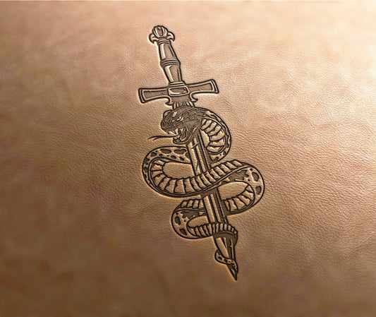 Leather Stamp snake stamp - Delrin Material