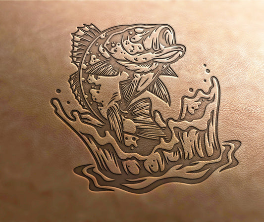 Leather Stamp : fish stamp - Delrin Material