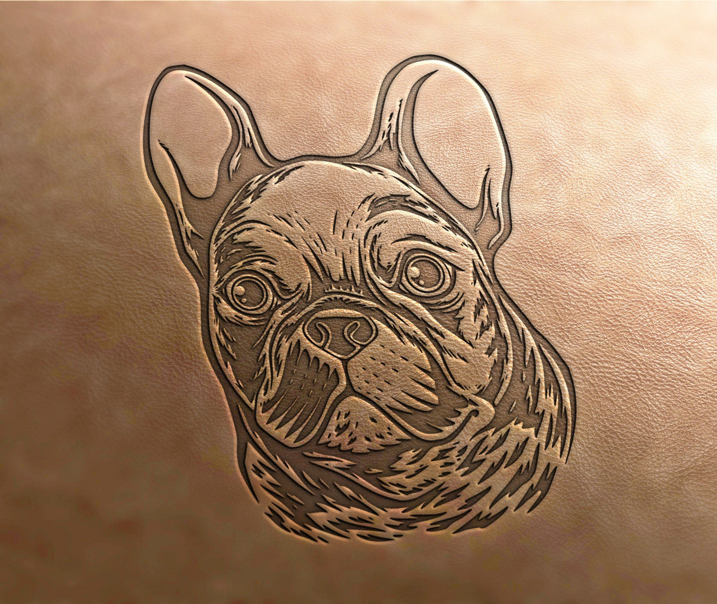 Leather Stamp : buldog - Delrin Material