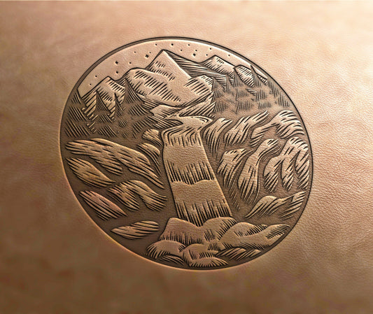 Leather Stamp : mountains - Delrin Material