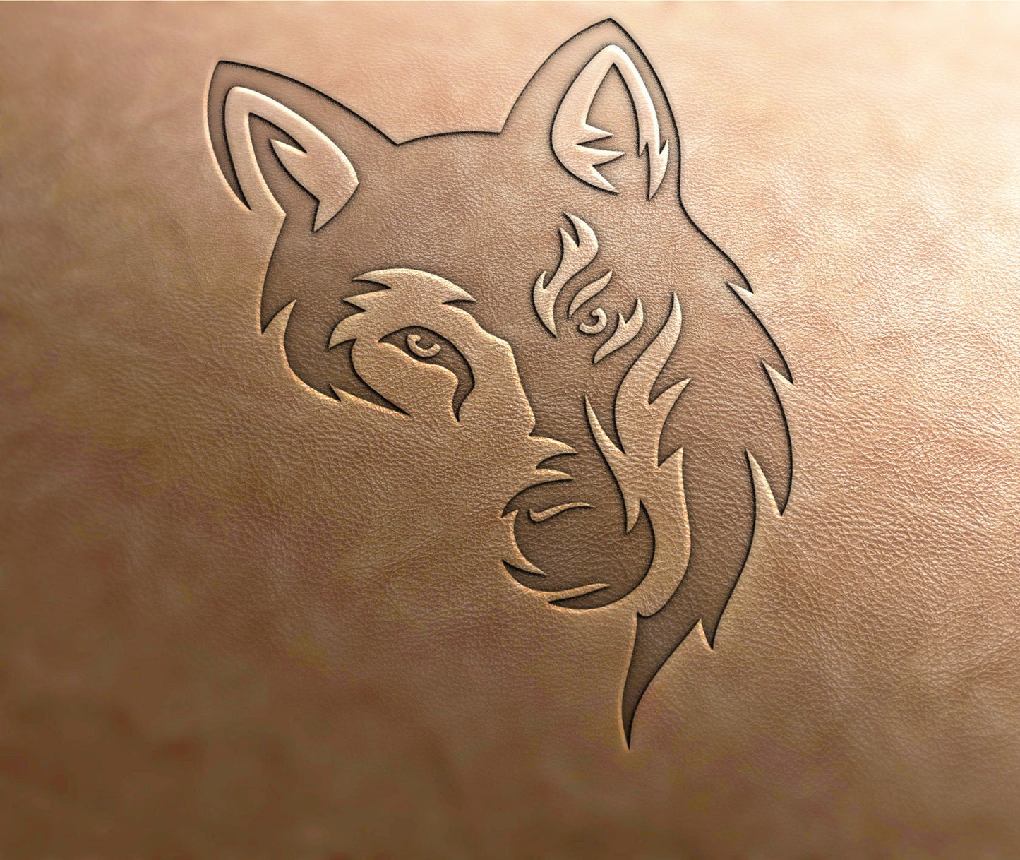 Leather Stamp (Delrin material): Wolf's head, angry wolf, leather stamps, custom leather stamp, leather tools, craft tools, embossing tools