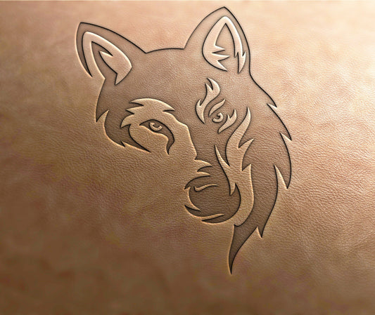 Leather Stamp (Delrin material): Wolf's head, angry wolf, leather stamps, custom leather stamp, leather tools, craft tools, embossing tools