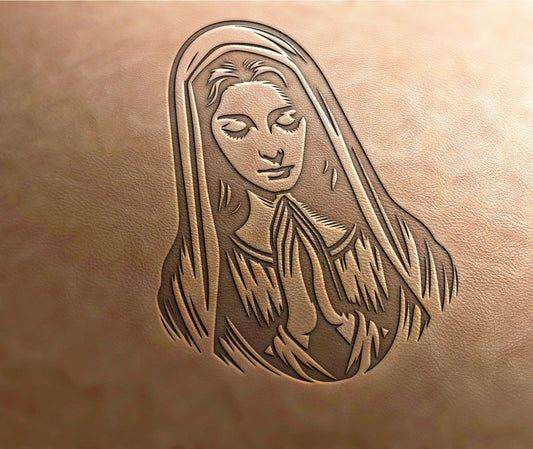 Leather Stamp : Saint Mary - Delrin Material