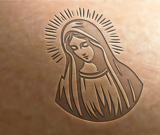 Leather Stamp : Saint Mary, Virgin Mary - Delrin Material