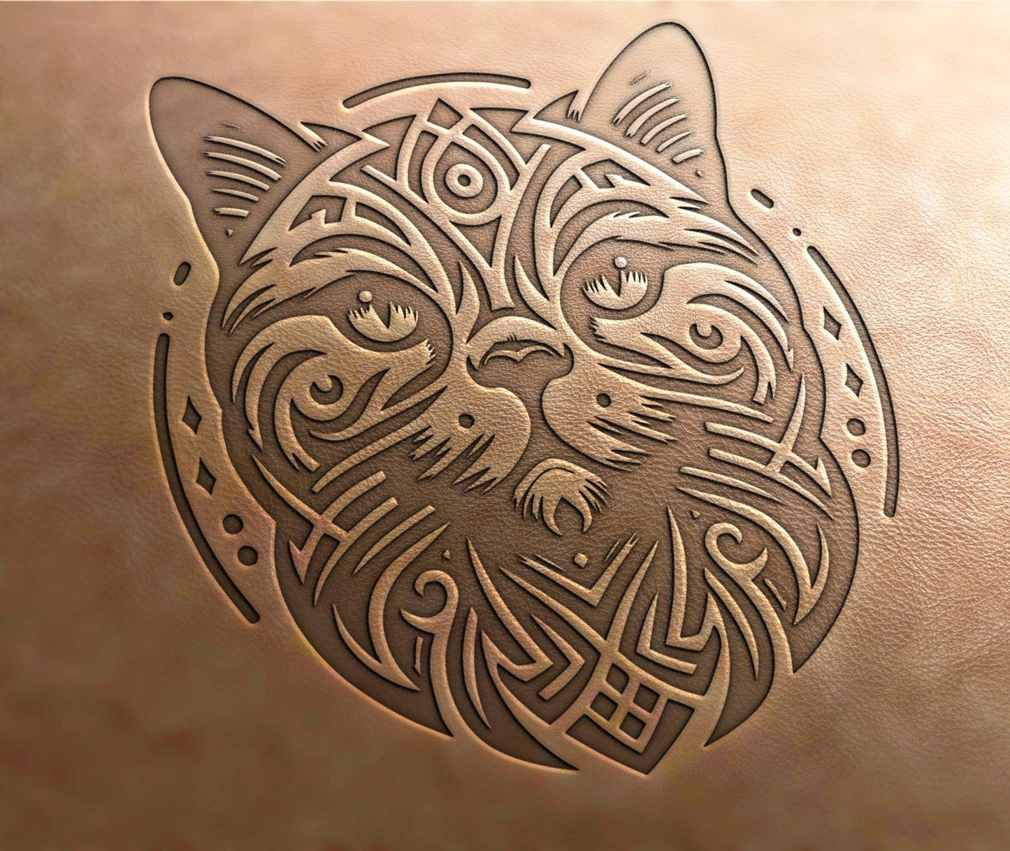 Leather Stamp : cat - Delrin Material