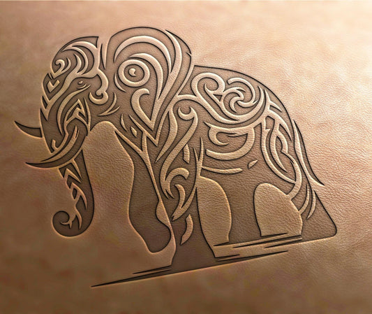 Leather Stamp : elephant  - Delrin Material