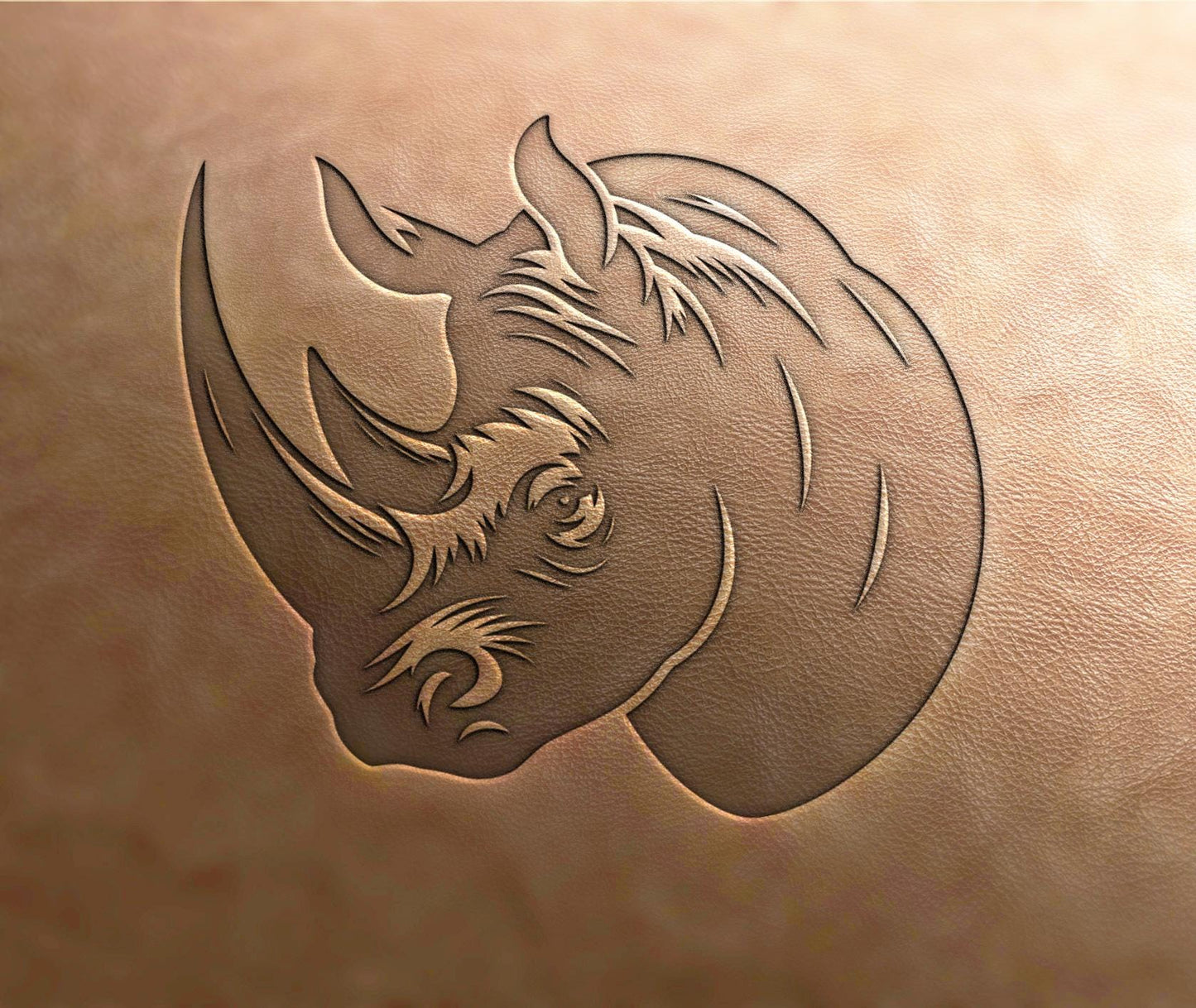 Leather Stamp : rhinoceros - Delrin Material