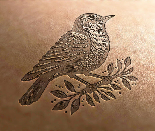 Leather Stamp: Bird stamp, Dove stamp - Delrin Material