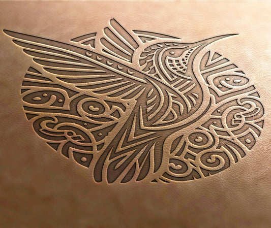 Leather Stamp (Delrin material) Celtic hummingbird, hummingbird stamp,hummingbird pottery, custom leather stamp,leather tools,embossing tool
