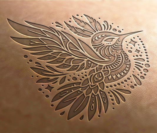 Leather Stamp (Delrin material): Hummingbird stamp, bird stamp,leather stamps, custom leather stamp, leather tools, craft tools, embossing